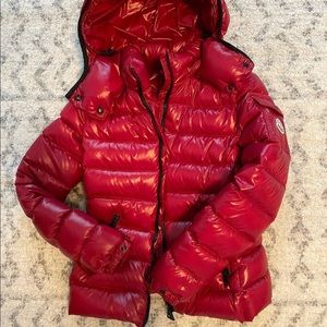 EUC Moncler  Hooded Down Puffer - Deep Red